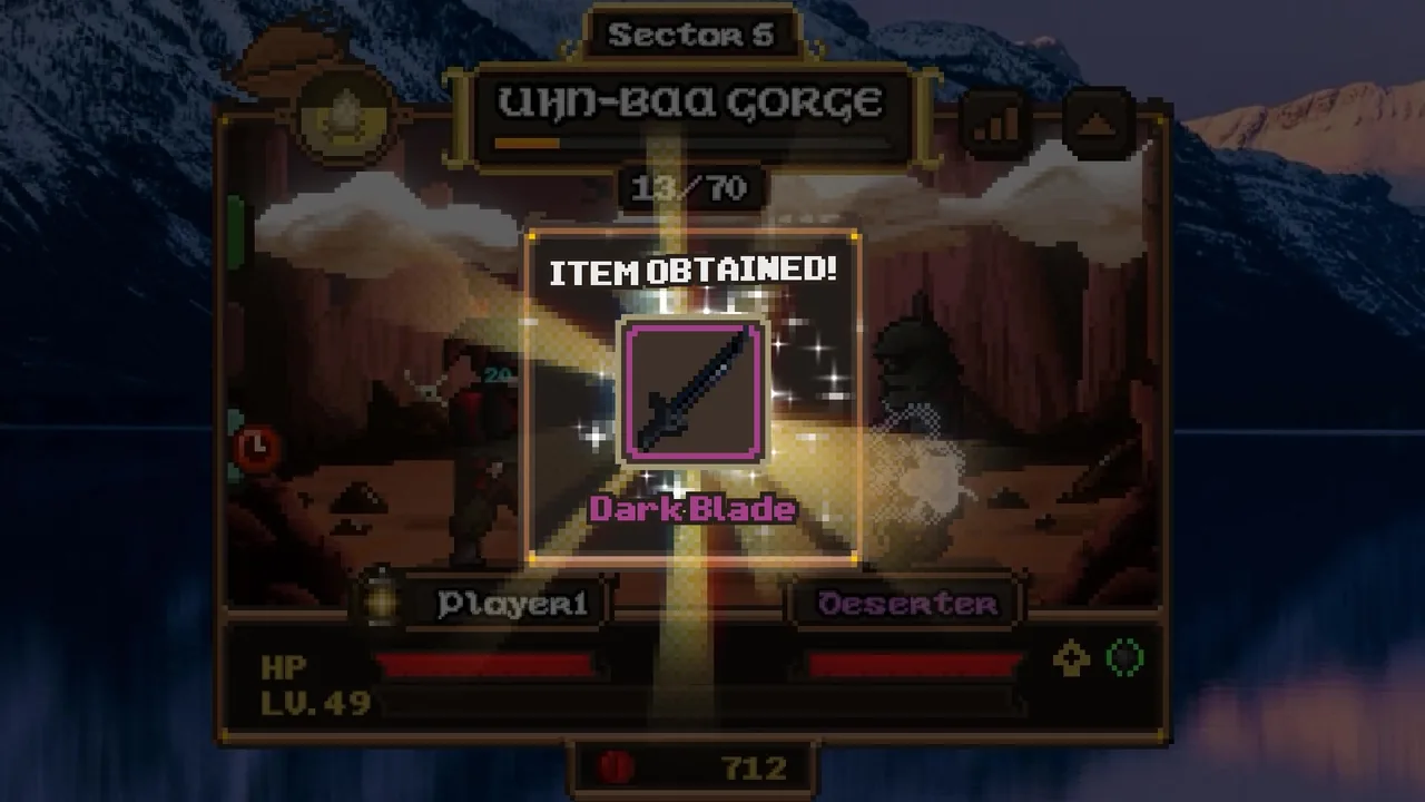 公式 Lootborne スクリーンショット: ダークディープでアイテムを入手した表示